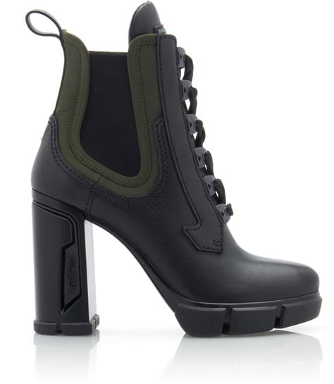 prada leather and neoprene boots